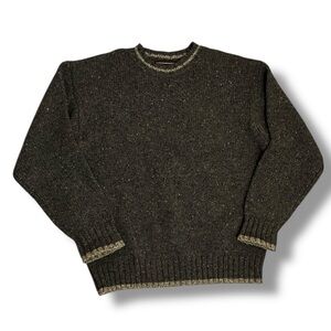 Abercrombie & Fitch Mens Vintage Shetland Wool Sweater Green Tan Y2K 90s Size M